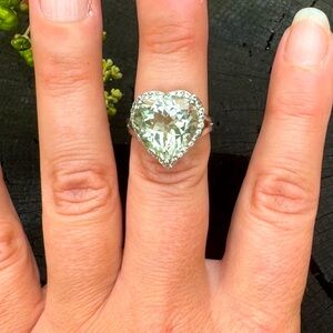 DK Prasiolite Heart Ring